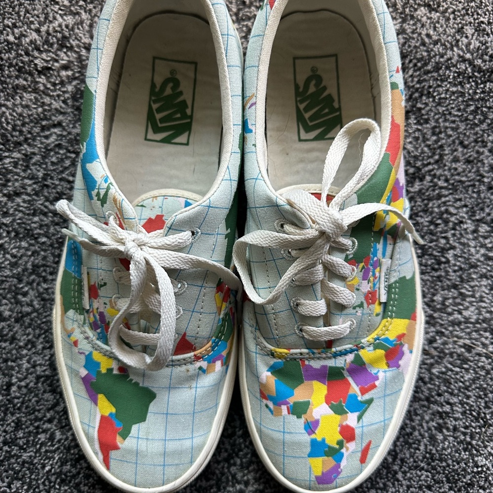 Vans Multicolor Map Print Shoes-used but good condition.